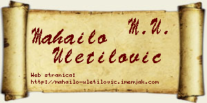 Mahailo Uletilović vizit kartica